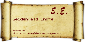 Seidenfeld Endre névjegykártya